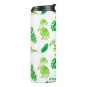 可愛いカラフル水彩模様ジャングル恐竜 タンブラー (回転左)