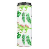 可愛いカラフル水彩模様ジャングル恐竜 タンブラー (裏面)