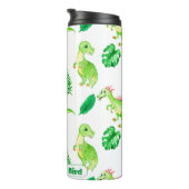 可愛いカラフル水彩模様ジャングル恐竜 タンブラー (回転右)