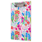 可愛いカラフル水彩花パターンチェックブック クリップボード (左)