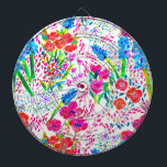 可愛いカラフル水彩花パターンチェックブック ダーツボード<br><div class="desc">可愛いカラフル水彩花模様</div>