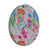 可愛いカラフル水彩花パターンチェックブック ダーツボード (正面左)