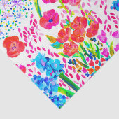 可愛いカラフル水彩花模様 薄葉紙 (詳細)
