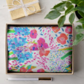 可愛いカラフル水彩花模様 薄葉紙 (ギフト)