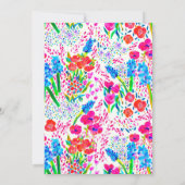 可愛いカラフル水彩花花卒業会 招待状 (裏面)