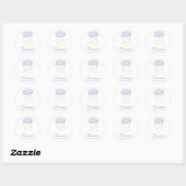 可愛いカラフル水彩雨雲ベビーシャワー ラウンドシール (シート)