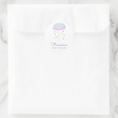 可愛いカラフル水彩雨雲ベビーシャワー ラウンドシール (バッグ)