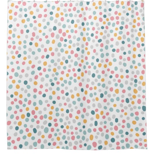 可愛いカラフル水玉模様模様 シャワーカーテン (正面)