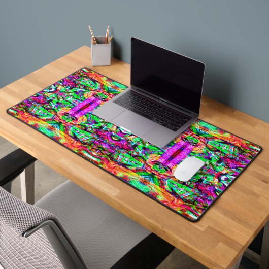 可愛いカラフル測定抽象芸術ネオン部族iPad f デスクマット (オフィス2)