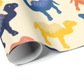 可愛いカラフル漫画のラクダ模様 ラッピングペーパー (ロールコーナー)