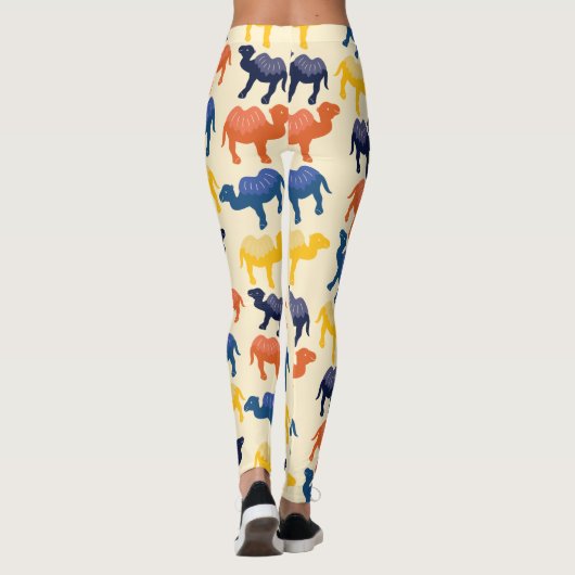 可愛いカラフル漫画のラクダ模様 レギンス (裏面)