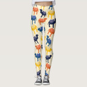 可愛いカラフル漫画のラクダ模様 レギンス (正面)