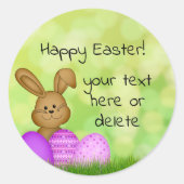 可愛いカラフル漫画の復活祭バニーのシール ラウンドシール (正面)