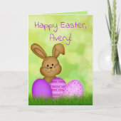 可愛いカラフル漫画イースターバニーのキッズカード カード (正面)