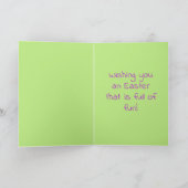 可愛いカラフル漫画イースターバニーのキッズカード カード (内部)