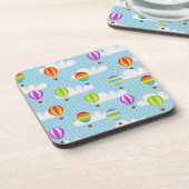 可愛いカラフル熱気球パターン コースター (左側)