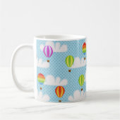 可愛いカラフル熱気球パターン コーヒーマグカップ (左)