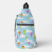 可愛いカラフル熱気球パターン スリングバッグ (正面)