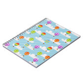 可愛いカラフル熱気球パターン ノートブック (左側)