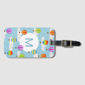 可愛いカラフル熱気球パターン ラゲッジタグ (正面横)