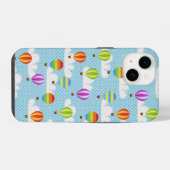 可愛いカラフル熱気球パターン iPhoneケース (裏面横)