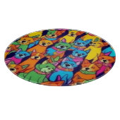 可愛いカラフル犬ハッピードッグ カッティングボード (角)