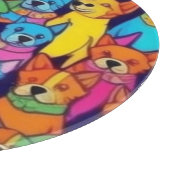 可愛いカラフル犬ハッピードッグ カッティングボード (角)