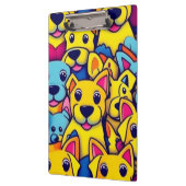 可愛いカラフル犬ハッピードッグ クリップボード (左)