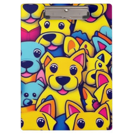 可愛いカラフル犬ハッピードッグ クリップボード