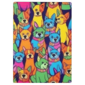 可愛いカラフル犬ハッピードッグ クリップボード (裏面)