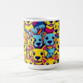 可愛いカラフル犬ハッピードッグ コーヒーマグカップ (中央)