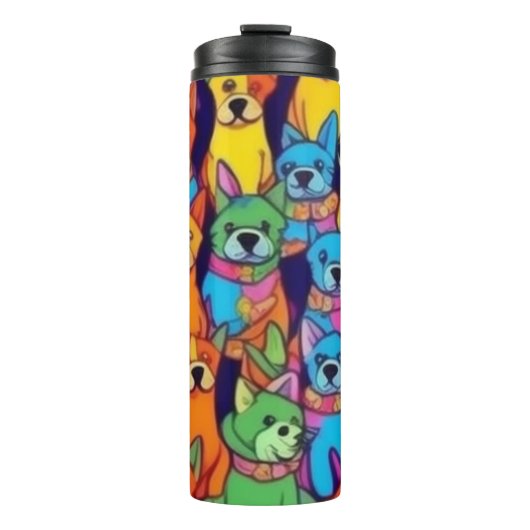 可愛いカラフル犬ハッピードッグ タンブラー (正面)