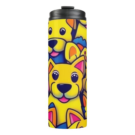 可愛いカラフル犬ハッピードッグ タンブラー (正面)