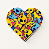 可愛いカラフル犬ハッピードッグ ノートブック (裏面)