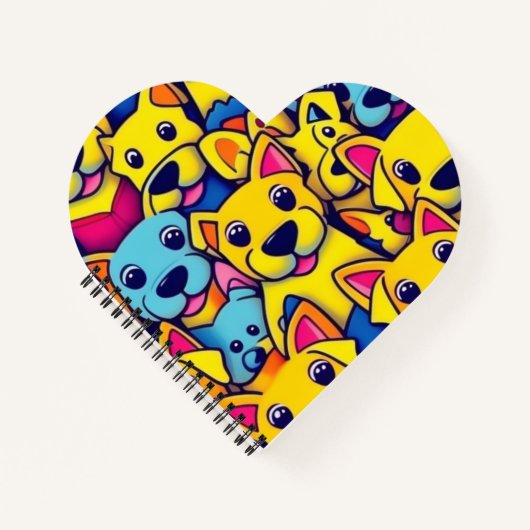 可愛いカラフル犬ハッピードッグ ノートブック (正面)