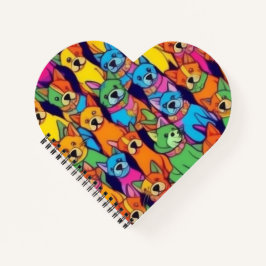 可愛いカラフル犬ハッピードッグ ノートブック