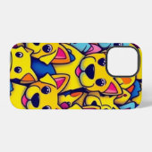 可愛いカラフル犬ハッピードッグ iPhoneケース (裏面横)