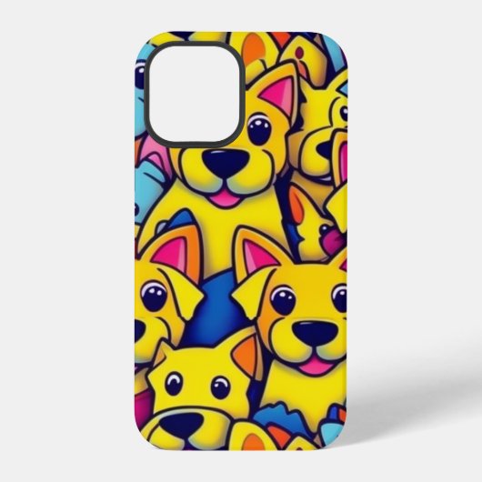 可愛いカラフル犬ハッピードッグ iPhoneケース (裏面)