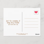 可愛いカラフル猫がフライを描く ポストカード (裏面)