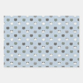 可愛いカラフル猫パステルカラーラップ ラッピングペーパーシート (正面3)