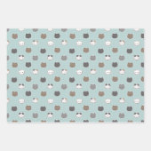 可愛いカラフル猫パステルカラーラップ ラッピングペーパーシート (正面)