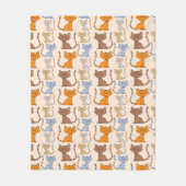 可愛いカラフル猫フリースブランケット フリースブランケット (正面)