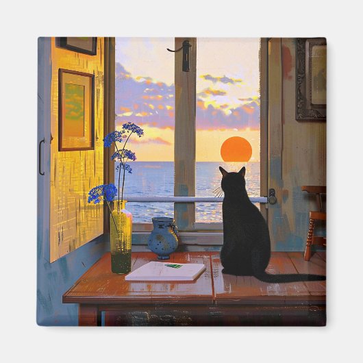 可愛いカラフル猫好き磁石 マグネット (正面)