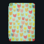可愛いカラフル猫頭柄グリーン iPad MINIカバー<br><div class="desc">可愛いカラフルの猫頭がこのパターンを越えて踊る。私の店で他のアイテムをチェック!</div>