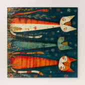 可愛いカラフル猫 ジグソーパズル (横)