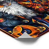 可愛いカラフル猫 ポスター (角)