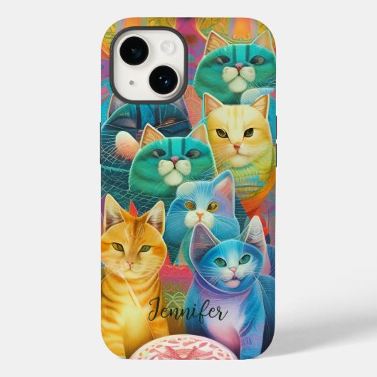 可愛いカラフル猫 Case-Mate iPhoneケース (裏面)