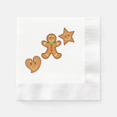 可愛いカラフル甘いクリスマスジンジャーブレッド 縁ありカクテルナプキン (正面)