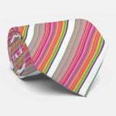 可愛いカラフル白ストライプ色 ネクタイ (ロール)