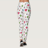 可愛いカラフル盛り合わせクリスマスオーナメントパターン レギンス (裏面)